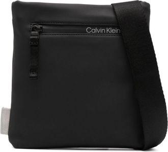 Calvin Klein logo-print crossbody bag - men - Metal/Rubber/Fabric - OS - Black