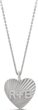 SHYMI Fluted Heart Initial Pendant Necklace in Silver at Nordstrom
