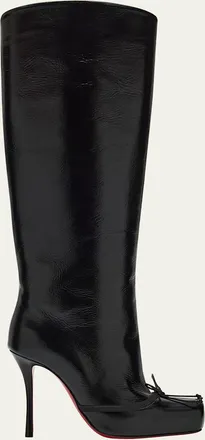 Christian Louboutin 100mm Cassia Nodo Leather Knee Boots