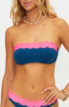Beach Riot Sybil Scallop Colorblock Bikini Top in Seashell Isle Colorblock at Nordstrom, Size X-Large
