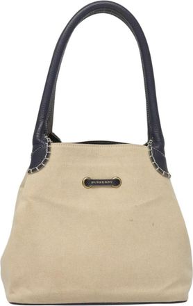 Burberry Beige Canvas Tote Bag (Pre-Owned)