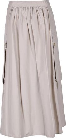 Department Five Lange Uitlopende Rok - Dames - Midirokken - Beige - M - Katoen - Rokken