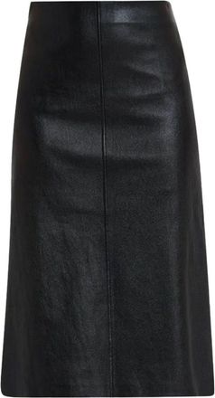 Brunello Cucinelli leather pencil skirt - women - Lambskin/Polyester/Acetate - 42 - Black