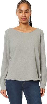 Marc O'Polo Denim Langarmshirt MARC OPOLO DENIM, Damen, Gr. XS, grau (grau, meliert), Slub, Obermaterial: 100% Baumwolle, figurbetont h&uuml;ftlang, U-Boot-Ausschnitt, abges