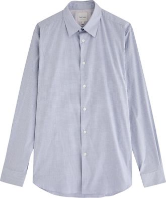 Paul Smith Stripe Jacquard Cotton Shirt - Blue - Xxl