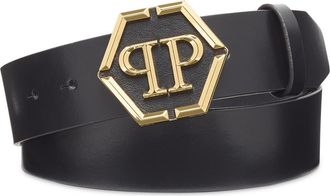 Philipp Plein Belt Hexagon Men in Black/lightgold at Nordstrom, Size 105