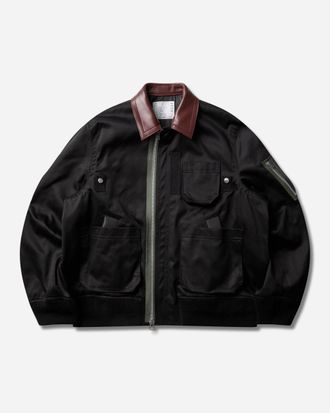 sacai Men s Cotton Chino Blouson Black