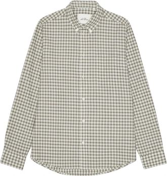 Les Deux Two Tone Mini Check Shirt - Heren - Casual Overhemden - Bruin - XL - Katoen - Overhemden