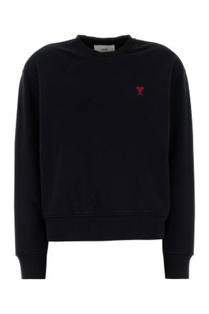 Ami Ami Black Stretch Cotton Sweatshirt