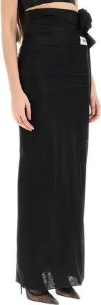 Dolce & Gabbana Womens Black Elastane Long Skirt