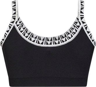Versace Womens Cropped Knit Top Black Viscose Tops