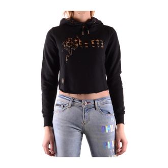 Philipp Plein Hoodie Sweatshirt - Dames - Hoodies - Zwart - S - Katoen - Hoodies & sweatvesten