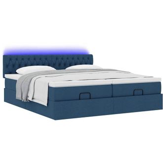 vidaXL Estructura De Cama Otomana Con Colchones Tela Topo 200x200cm Vidaxl