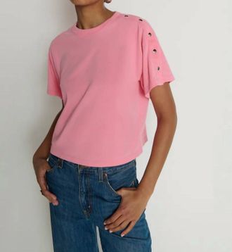 Nation Ltd Ada Button Tee In Quartz