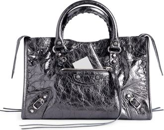 Balenciaga LE CITY SMALL BAG IN ARENA METALLIC LAMBSKIN WITH POLISHED SILVER FINISHES - Balenciaga - Woman