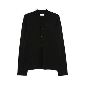 Roberto Collina Truien & Vesten, Heren, Zwart, L, Ribbed Polo