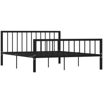 vidaXL 284572 Bed Frame without Mattress Black Metal 160x200 cm Vidaxl