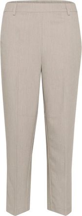 Kaffe Hoge Taille Cropped Broek Elephant Skin - Dames - Straight fit broeken - Grijs - XS - Broeken