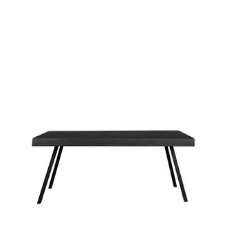 Mathi Design Mesa de comedor vintage de madera recuperada y acero negro