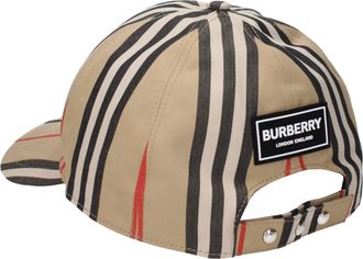 Burberry BU15591517520137BT Striped Cotton Baseball Cap - Beige