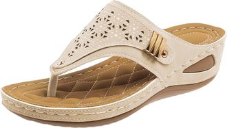 Generic Athletic Outdoor Sandals Slides,Arch Support Wedge Flip Flops,Summer Comfortable Dressy Casual Beach Sandal Slippers Vintage Wide Width Boho Non-Slip 