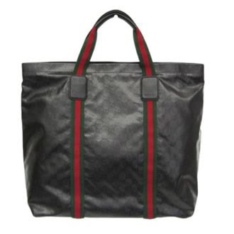 Gucci Pre-owned Large tote bag with Web detail - unisex - Gucci Vintage - Vintage Tote Bags - Black - ONE SIZE - Pre-owned