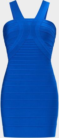 H&eacute;rve L&eacute;ger The Elise Ribbed Bodycon Halter Mini Dress