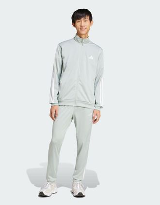 adidas adidas Performance - Sportswear - Tuta sportiva basic in tricot color argento con logo a 3 strisce-Grigio