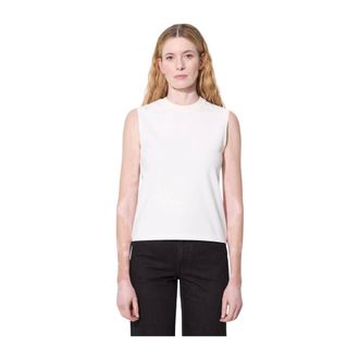 J.W.Anderson Tops, Dames, Wit, S, Polyester, Anchor Geborduurd Tanktop