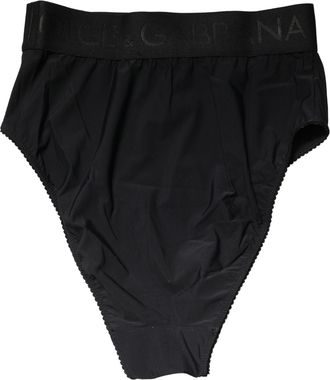 Dolce & Gabbana Black Logo Waistband High Brief Womens Underwear