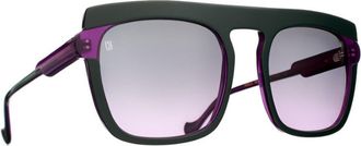 Caroline Abram Green Noelia Acetate Square Sunglasses
