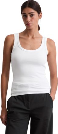 Marc O'Polo Tanktop MARC OPOLO, Damen, Gr. XL, wei&szlig;, Rippware, Obermaterial: 97% Baumwolle, 3% Elasthan, slim fit, Rundhals, Tops Tanktop, slim fit, aus elastisch