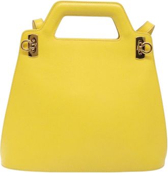 Ferragamo Wanda Yellow Leather Handbag (Pre-Owned)