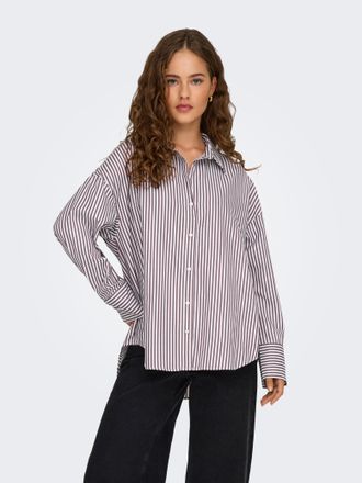 Only Hemdbluse ONLY ONLOREGON SOLO SHIRT NOOS WVN, Damen, Gr. XS, weiss (winetasting stripes:small hellwei&szlig;), Web, Obermaterial: 58% Polyester, 42% Baumwol