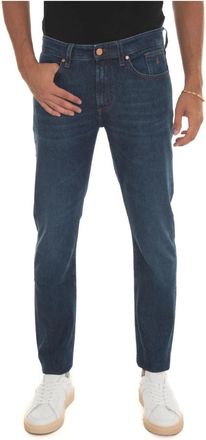 Jeckerson Stone Washed Slim Fit Denim Jeans - Heren - Slim Fit Jeans - Blauw - W42 - Denim - Jeans