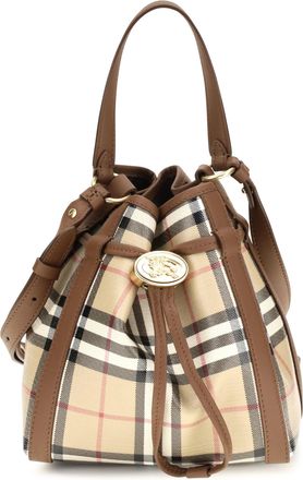 Burberry Womens Bucket Bag Mini Check Archive Beige Calf Leather (bos Taurus)