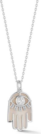 Sphera Milano Silver Mother Of Pearl Cz Necklace