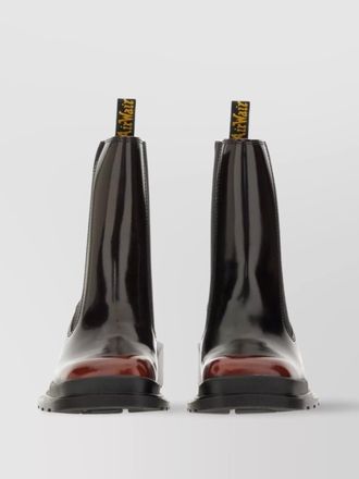 Dr. Martens chunky heel glossy finish chelsea boots