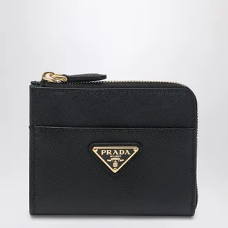 Prada Small black Saffiano leather zip-around wallet