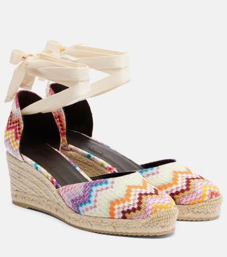 Missoni Eva 60 Zigzag lam&eacute; espadrille wedges