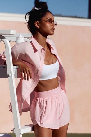 Alo | Match Point Short in Pink Marshmallow, Size: Medium