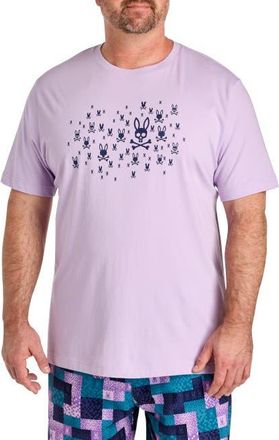 Psycho Bunny Big & Tall Nev Allover Graphic Tee in Lavendula at Nordstrom, Size 3X Big