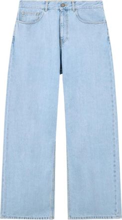 Palm Angels Curved Logo Loose Jeans - Heren - Loose Fit Jeans - Blauw - W32 - Katoen - Jeans