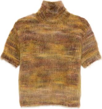 Roberto Collina Top in maglia a maniche corte - Marrone