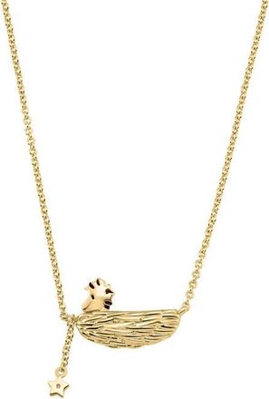 Crislu x Peanuts Woodstocks Nest Pendant Necklace in 18Kt Yellow Gold /Clear Stone at Nordstrom, Size 16