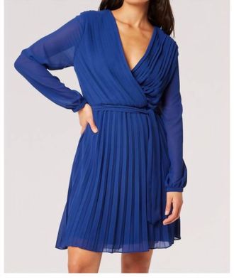 Apricot Blue Chiffon Wrap Dress In Cobalt