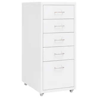 vidaXL Schedario Mobile Bianco 28x41x69 Cm In Metallo - Vidaxl