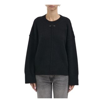 Isabel Benenato Maglia Girocollo in Yak - - Knitwear - Donna - Nero - S