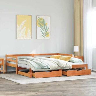 vidaXL Sof&aacute; Cama Nido Con Cajones Madera Maciza De Pino 90x190 Cm