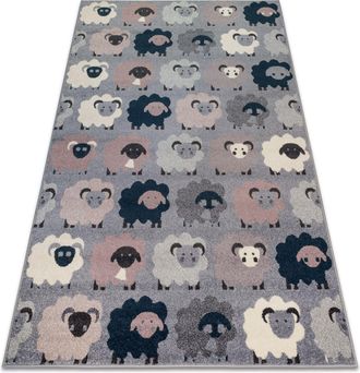 RugsX Rugsx - Alfombra Heos 78468 Ovejas Gris/azul Beige 190x270 Cm